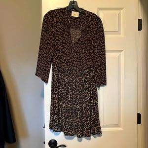 Maeve 3/4 sleeve leopard dress (from Anthropologie)